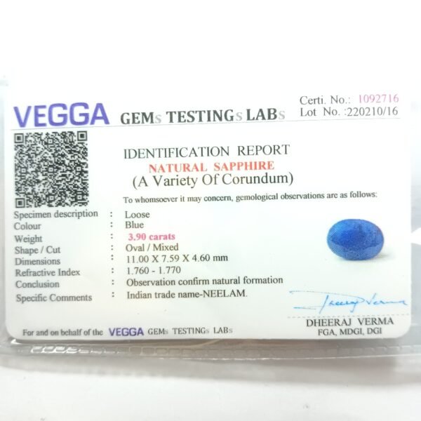 natural blue sapphire stone, sri lanka neelam certificate certificate