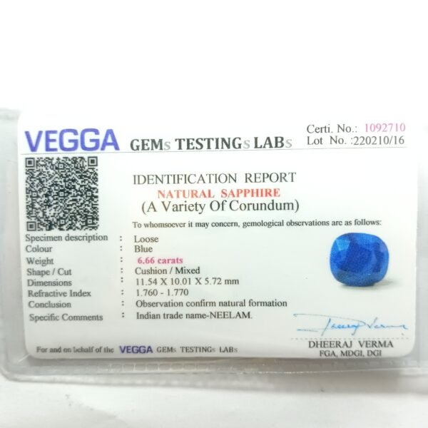 natural blue sapphire stone, sri lanka neelam certificate