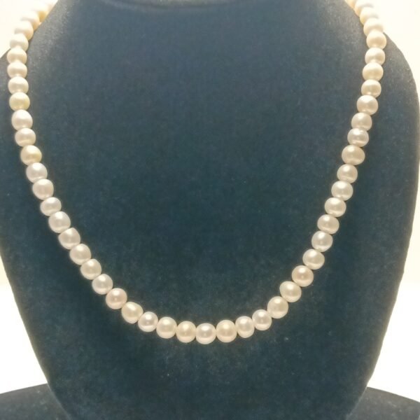 Pearl Mala single String white colour