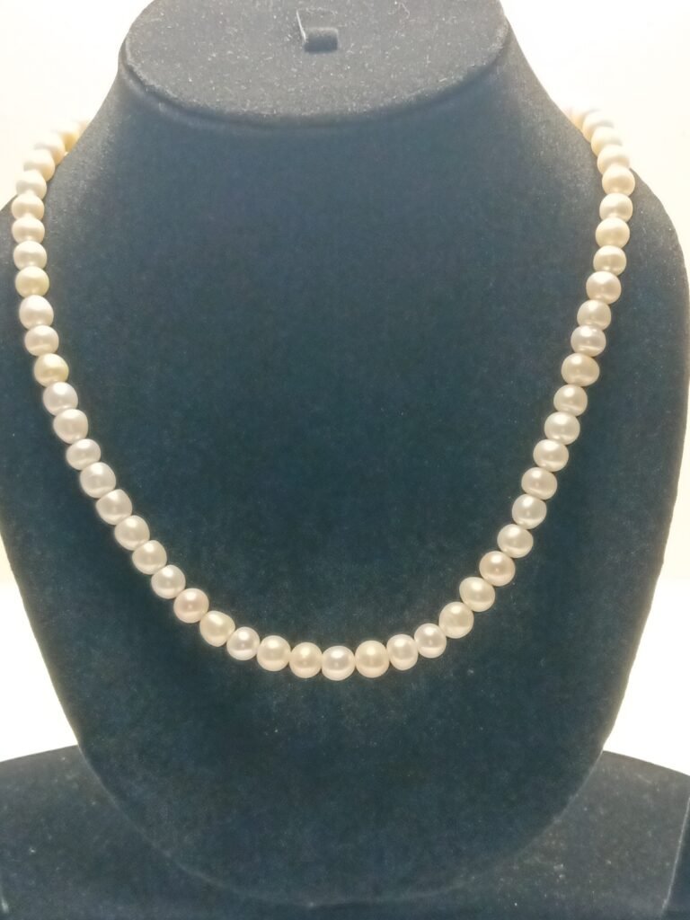 Pearl Mala single String white colour