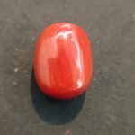 oval shaped red colour Moonga 20.72 Carat/23 Ratti
