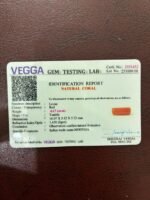 certificate of coral 4.67 carat - gemadda