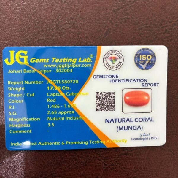 Certificate of red coral- GA0728