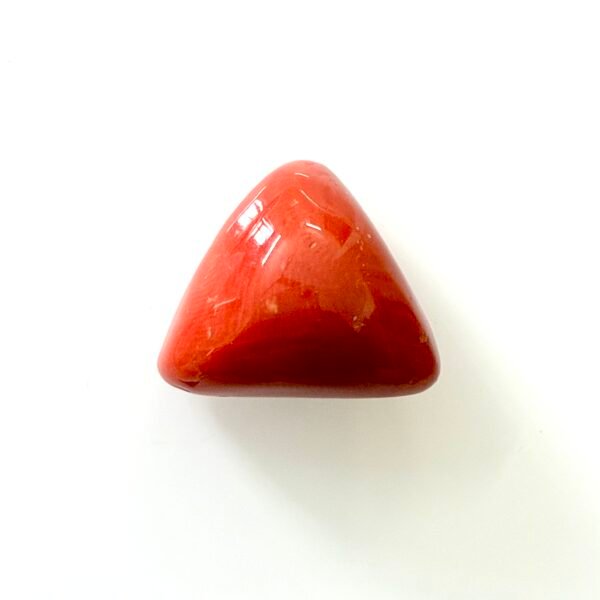 red coral moonga 12.34 carat tringular shape-GA8441