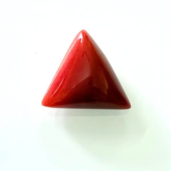 red coral moonga 8.25 carat tringular shape- GA8445