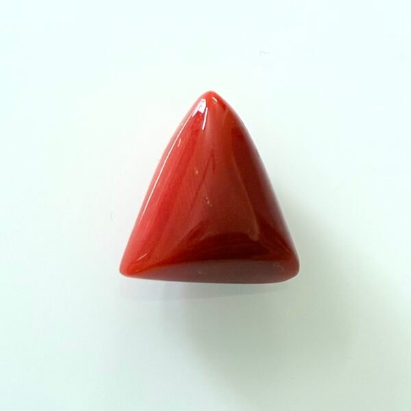 red coral 9.83 carat tringural shape