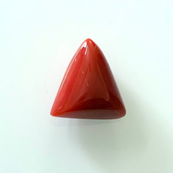 red coral 9.83 carat tringural shape