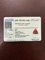 Certificate of red coral- GA8441