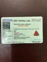 Certificate of red coral- GA8436