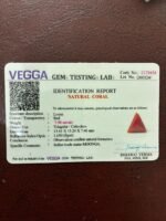 Certificate of red coral- GA8434